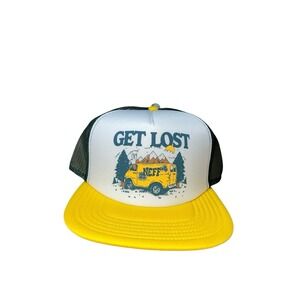 NEFF GET LOST Trucker Hat Cap Yellow White Green Mesh Unisex Adult Snapback
